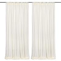 Chiffon Backdrop Curtain Ivory 5ft x 10ft 2 Pieces Cream Chiffon Curtains Beige Sheer Curtain Backdrop Wedding