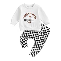 Toddler Baby Boy Fall Outfit Rugby Football Game Day Print Sweatshirt Tops Elastic Pants Set Cute Newborn Infant Clothes