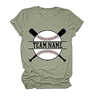 Womens Baseball Shirts Trendy Short Sleeve Cute T-Shirt Funny Gameday Love Graphic Tees Casual Summer Crewneck Tops