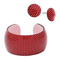 SoulCats Summer Set Bangle and Stud Earrings Made of Plastic in Three Colours with Dots
