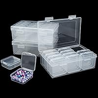 36 PCS Small Bead Organizers with 3 PCS Hinged Lid Rectangle Clear Craft Case, Mini Plastic Bead Storage boxes Containers for Storage of Small Items, Jewelry, Diamonds, DIY Art Craft Accessory
