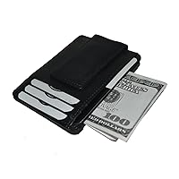 Magnet money clip wallet with Card holder and front ID pocket by Leatherboss