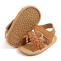 TIMATEGO Infant Baby Girls Sandals Non Slip Soft Sole T-Strap Flip Flops Toddler First Walker Crib Dress Shoes 3-18 Months