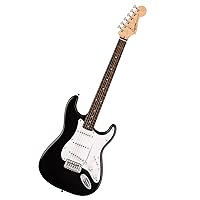 Squier Debut Series Stratocaster Electric Guitar, Beginner Guitar, with 2-Year Warranty, Includes Free Lessons, Black with Matte Finish