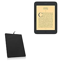 BoxWave Case Compatible with Barnes & Noble Nook GlowLight Plus (2019 Edition 7.8 in) - Velvet Pouch, Soft Velour Fabric Bag Sleeve with Drawstring - Jet Black
