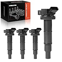 A-Premium Set of 4 Ignition Coil Pack Compatible with Toyota Corolla 2009-2010, Camry 2002-2011, RAV4 2001-2008, Highlander 2001-2007 & Pontiac Vibe 2009-2010 - 2.0L, 2.4L
