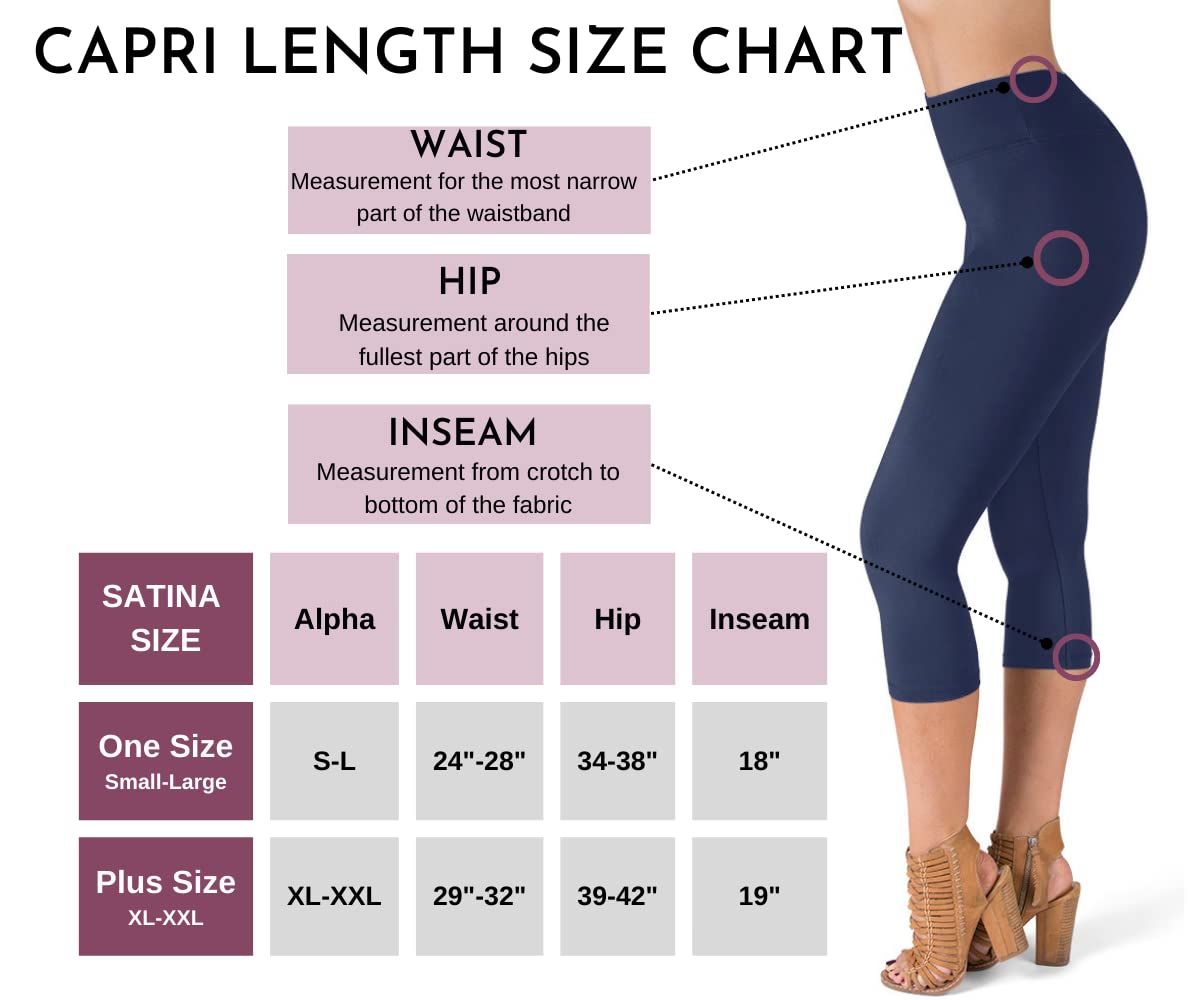 SATINA High Waisted Leggings for Women - Capri & Full Length Women's Leggings