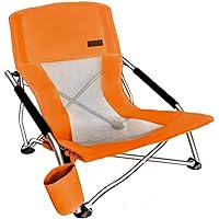 Nice C Camping Chair with Shade Canopy, Portable Camping Chairs (Two Green) Chair Beach, Low Beach Chair, Sling, Folding, Portable, Concert, for Adults, Kids, Boat (1 Pack of Orange)