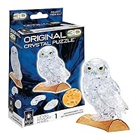 BePuzzled | Owl Original 3D Crystal Puzzle, Ages 12 and Up, Owl, Clear