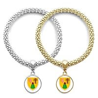 Turks and Caicos Islands National Emblem Lover Bracelet Bangle Pendant Jewelry Couple Chain Gift