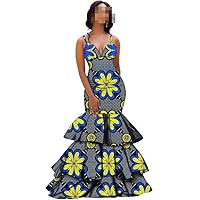 African Long Maxi Dresses for Women Party Wedding Ball Gown Floor Length Sleeveless Dress