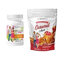 BariatricPal 30-Day Bariatric Vitamin Bundle (Multivitamin ONE 1 per Day! Iron-Free Chewable - Orange Citrus and Calcium Citrate Soft Chews 500mg with Probiotics - Caramel Apple)
