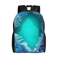 Laptop Backpack 16.1 Inch with Compartment Aqua Blue Turquoise Laptop Bag Lightweight Casual Daypack for Travel