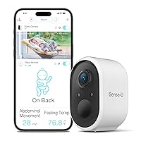 Sense-U Smart Baby Monitor Camera 2 for Both Indoor and Outdoor Use, Solar-Powered with Long Battery Life, PIR Motion Detection, 1080P HD, 2-Way Audio, Night Vision, Weatherproof, No Monthly Fee