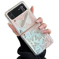 for Samsung Galaxy Z Flip 4 Case with Butterfly, Cute Z Flip 4 Case for Girls Women, Slim Shockproof Anti-Drop Protective Phone Cover for Samsung Galaxy Z Flip 4 5G 2022