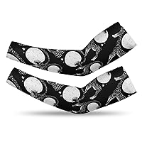 Funny Giraffe Eating Soft Cooling Compression Arm Sleeves Golf Sports Arms Protection for Men Women