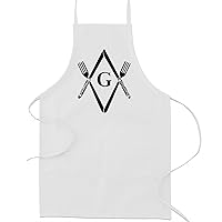 Knives & Forks Square & Compass Masonic Cooking Kitchen Apron