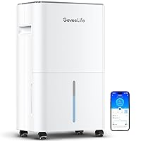 GoveeLife Smart Dehumidifier for Basement Upgraded, Max 50 Pint Energy Star Certified WIFI with Drain Hose Continuous Drainage, Remote Control Dehumidifiers Home, Bathroom, Closet