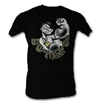 Popeye T-Shirt - I Yam What I Yam Adult Black Tee Shirt
