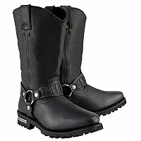 Milwaukee Leather Men's Classic Premium Leather Harness Motorcycle Boots Collection| MBM