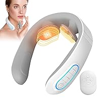 Intelligent Neck Massager for Pain Relief, Electric Pulse with Heat,Portable Deep Tissue Women Men Gifts White 1pack