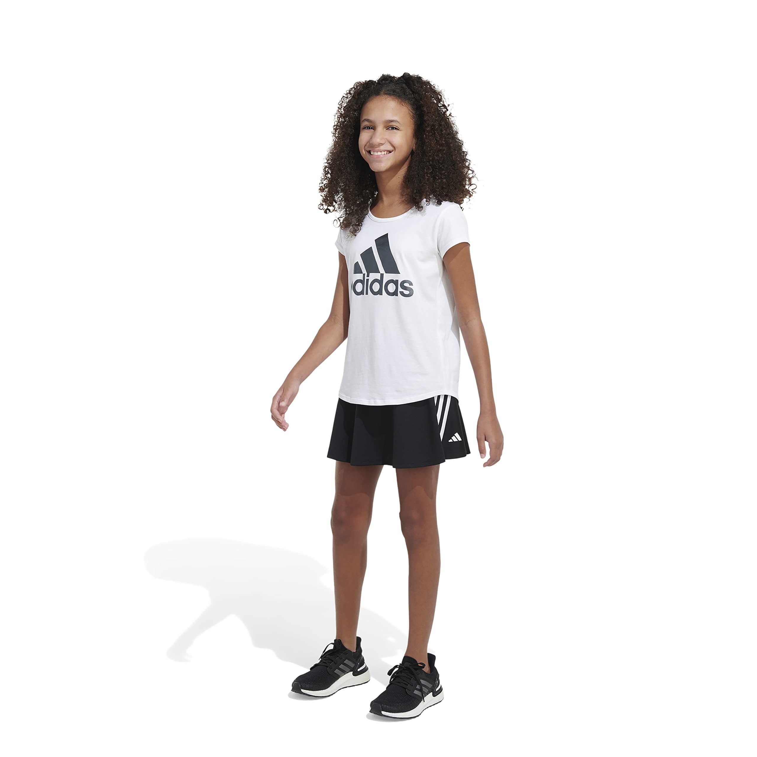 adidas Girls' 3-Stripe Classic Active Sporty Skort