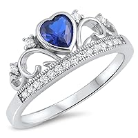 CHOOSE YOUR COLOR Sterling Silver Tiara Ring