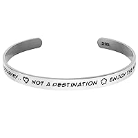 Life Is A Journey .. Not A Destination, Enjoy.. Adjustable Cuff Bracelet Wristband Bangle