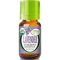 Healing Solutions Oils - 0.33 oz Lavender Essential Oil Pure, Organic Undiluted Lavender Oil for Hair Diffuser Skin - 10ml
