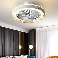 Led Fan with Ceililight and Remote Control 3 Speeds Bedroom Fan Ceililight with Timer Modern Liviroomt Ceilifan Light/D
