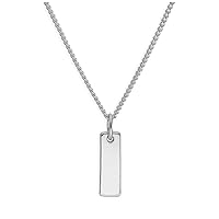 jewellerybox Sterling Silver Mini Bar Tag Necklace 16-28 Inches
