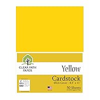 Yellow Cardstock - 8.5 x 11 inch - 65Lb Cover - 50 Sheets - Clear Path Paper
