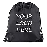 Custom Drawstring Bags With Your Logo | Heavy Duty Reusable Drawstring Backpack - 50PK Black CE2500