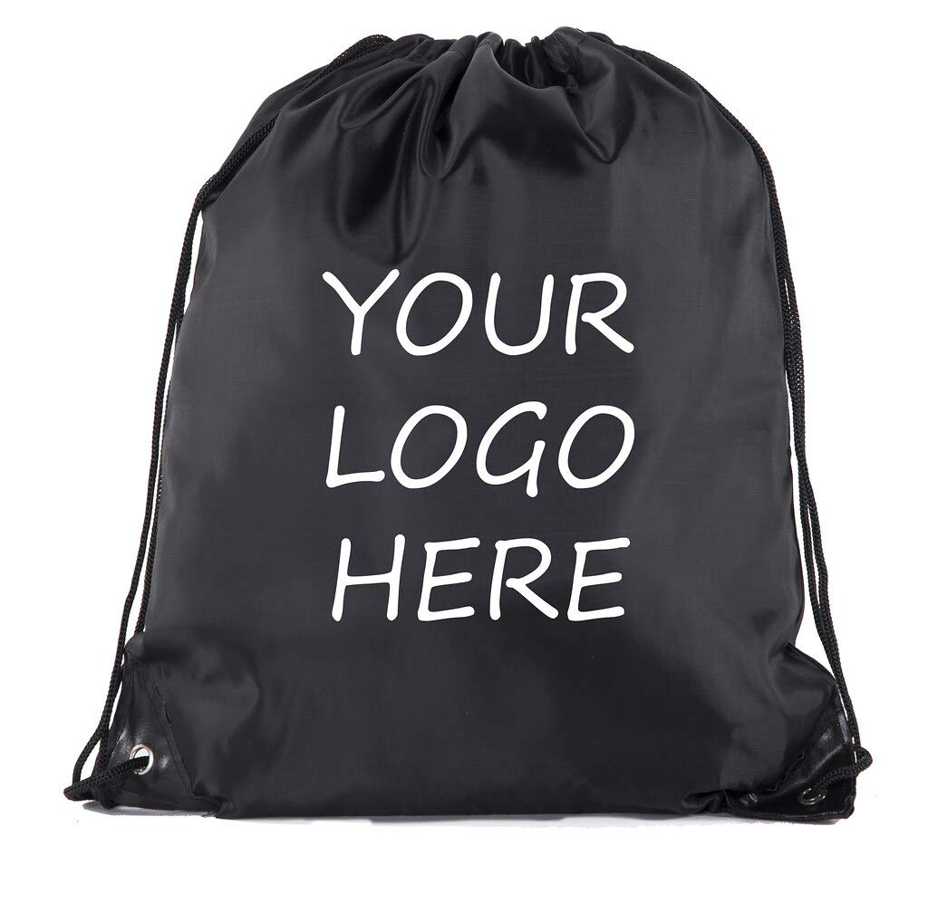 Mato & Hash Custom Bags With Your Logo | Promotional Drawstring Backpack - 100PK Black CE2500
