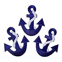 Blue Anchor Embroidered Iron on Patch Seafaring Sign Symbol DIY Ship Sailor Marine Crew Captain Applique