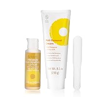 Hair Removal Cream (8.1 OZ / 230g) and Premium Hair Inhibitor Lotion (3.52 FL. OZ / 100mL) with Pineapple and Soymilk for Sensitive Skin, Made in Japan