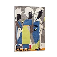 Romare Bearden Poster Collage Painter Abstract Painting Art Poster Canvas Poster Bedroom Decor Office Room Decor Gift Frame-style 20x30inch(50x75cm)