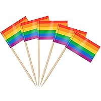 AhfuLife Rainbow Toothpick Flags for Pride Decorations, 100 Pcs Pride Day Cocktail Picks, Mini Pride Flag LGBTQ Pride Decor for Gay Pride Day Party Wedding Decorations