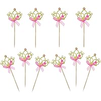 Cupcake Wrapper Crown, 20PCS Glittery Princess Cupcake Topper, Wrapper Crown Cupcake Toppers, Gold Vintage Tiara Crown Cake Topper for Birthday Baby Shower Party Decorations Supplies