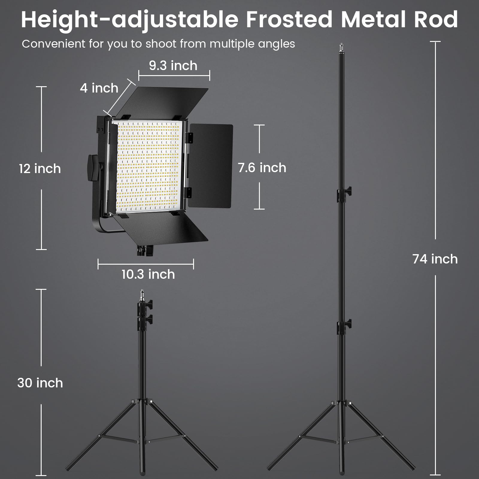 RGB Photography Video Lighting Kit, 2 Pack 50W Bi-Color Energy-Saving LED Video Studio Lights with 2300k~8500k Dimmable CRI 97+ for Filming Camera Photo Recording Stage Shooting Streaming YouTube TikT