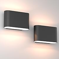 Aipsun Black Modern LED Wall Sconces Set of 2 Indoor Wall Lights Hardwired Up and Down Wall Mount Light for Living Room Bedroom Hallway Corridor Conservatory Warm White 3000K(with G9 Bulbs)