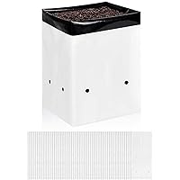iPower 2 Gallon 50-Pack Black and White Grow Bags Panda Film Containers for Plants Potting Up, Seedling, Nursery Garden and Rooting, Shape Square