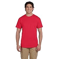 Fruit of the Loom Mens 5 oz. 100% Heavy Cotton HD T-Shirt(3931)-Fiery RED-3XL-3PK
