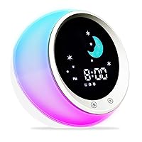 I·CODE Time to Wake Alarm Clock for Kids, Children's Sleep Trainer, Kids Wake Up Light, Sleep Sound Machine