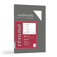 Southworth RD18CF 100% Cotton Resume Paper White 32 lbs. 8-1/2 x 11 Wove 100/Box