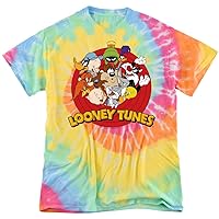 Popfunk Classic Looney Tunes Group Logo Tie Dye Adult Unisex T Shirt