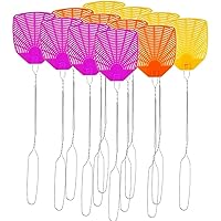 PIC Wire Metal Handle Fly Swatters (Colors May Vary), 12 Pack
