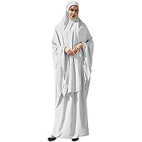 IMEKIS Muslim Ramadan Abaya Prayer Clothes For Women Two Piece Ramadan Hijab Dress and Loose Skirt Set Kaftan Islamic Robe