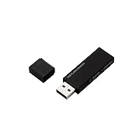 Elecom MF-MSU2B32GBK USB Flash Drive, 32 GB, USB 2.0, Supports Security Features, Black