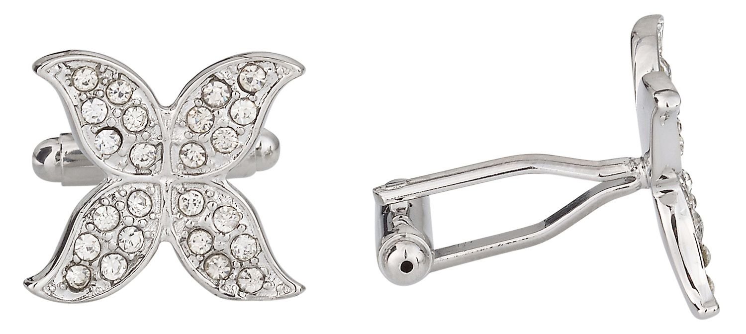 Crystal Butterfly Cufflinks with Travel Presentation Gift Box